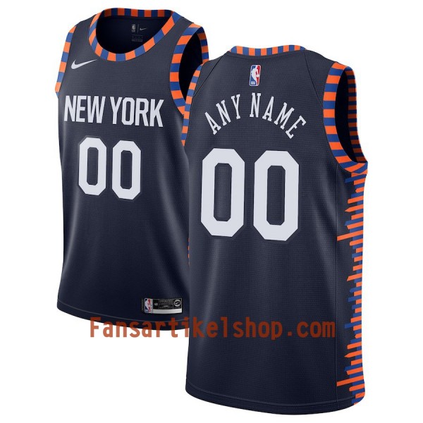 New York Knicks Trikot Benutzerdefinierte 2018-19 Nike City Edition Navy Swingman - Herren